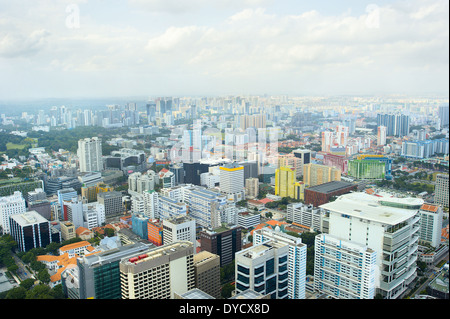 Quartier résidentiel et industriel de Singapour, vue aérienne Banque D'Images