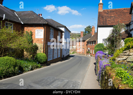 Chalets et commerces sur Shere Lane, Shere village, Surrey, UK Banque D'Images