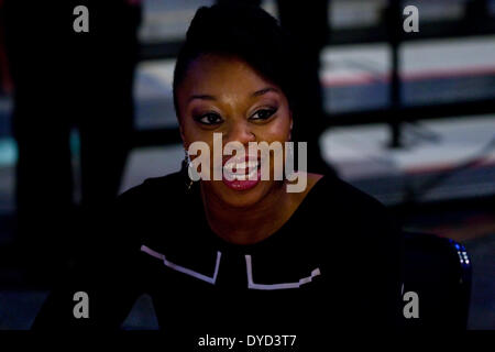 Uncasville, Connecticut, USA. 14 avr, 2014. 14 avril 2014 : Odyssey Sims du Baylor avant le début de la Draft 2014 au Mohegan Sun Arena. Anthony Nesmith/CSM/Alamy Live News Banque D'Images