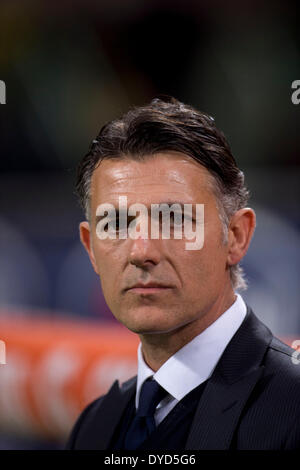 Milan, Italie. 13 avril 2014. Milano, Italie. 13 avr, 2014. Maurizio Pellegrino (Catania) Football/soccer : Italien 'Serie' un match entre l'AC Milan 1-0 Catania au Stadio Giuseppe Meazza à Milan, Italie . Credit : Maurizio Borsari/AFLO/Alamy Live News Banque D'Images