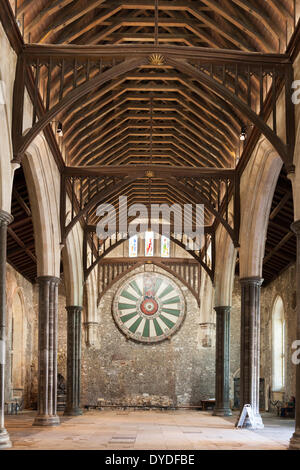 La grande salle et de la table ronde dans le château de Winchester. Banque D'Images