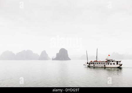 Un jour brumeux dans Ha Long Bay. Banque D'Images