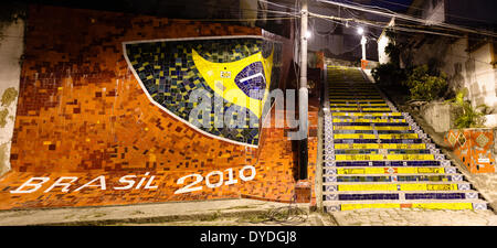 Escadaria Selaron à Lapa à Rio de Janeiro. Banque D'Images