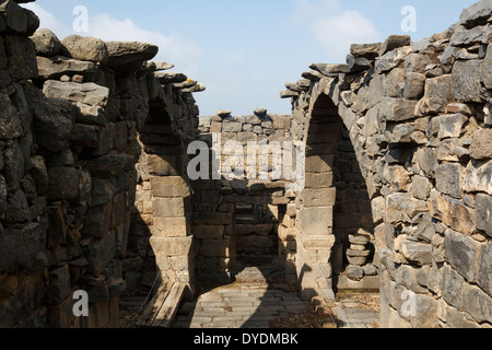 Ruines de l'ancienne ville, Gamla Gamla Nature Reserve, Hauteurs du Golan, Israël. Banque D'Images
