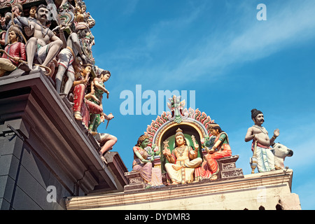 Détails de Sri Mariamman Temple Hindou de Singapour. Banque D'Images