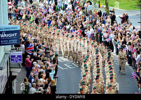 Royal Marines Commando Régiment Logistique homecoming parade, Barnstaple, Devon, UK Banque D'Images