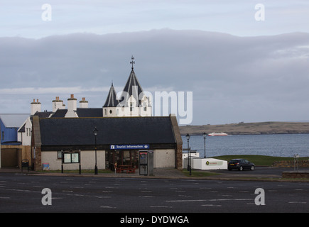 Informations touristiques sur John O'Groats Ecosse Mars 2014 Banque D'Images