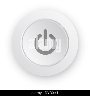 Sur le bouton poussoir blanc Banque D'Images