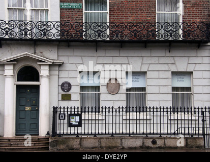 Numéro 1 Merrion Square à Dublin qui a été une fois la maison d'Oscar Wilde Banque D'Images