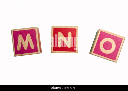 Alphabet blocks isolé sur fond blanc Banque D'Images