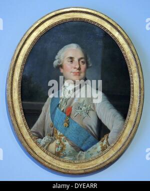 Portrait de Louis XVI, roi de France. Atelier de Pierre Duplessis (1725-1802), huile sur toile, c. 1777-1789. Duplessis a peint la première version de ce portrait en 1777. Bien que le roi porte ses principaux ordres chevaleresque, il est représenté dans une tenue relativement simple et suppose un cadre informel. Ce portrait trouvé grande faveur, et Duplessis a été commandé à plusieurs reprises pour le copier. Cette ressemblance est donc largement diffusés et suspendu dans les édifices gouvernementaux et de palais, entre autres. Banque D'Images