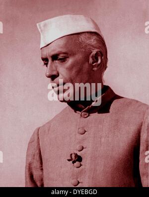 Jawaharlal Nehru, 14 novembre 1889 - 27 mai 1964. premier Premier Ministre de l'Inde (1947-1964), et une figure centrale dans la politique indienne d'une grande partie du xxe siècle. Banque D'Images