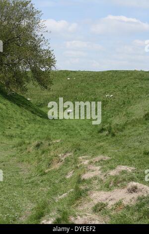 Avis de pierres d'Avebury 2013. Un monument néolithique henge contenant trois cercles de pierres, autour du village d'Avebury dans le Wiltshire, dans le sud-ouest de l'Angleterre. Construit autour de 2600 B.C. Banque D'Images