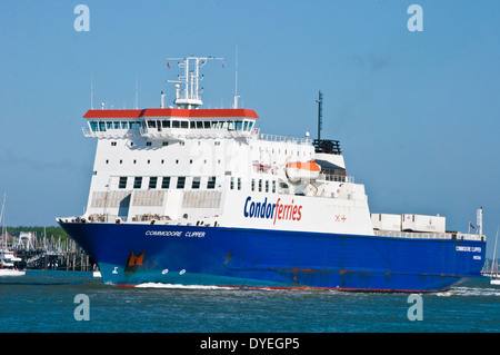 Condor Ferries Commodore Clipper quitter Portsmouth pour Channel Isles Banque D'Images