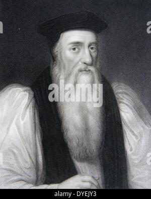 Thomas Cranmer (1489-1556), prélat français et protestants martyr. L'archevêque de Canterbury. Reconnu coupable de haute trahison en vertu de Marie I et brûlé sur le bûcher à Oxford. Banque D'Images