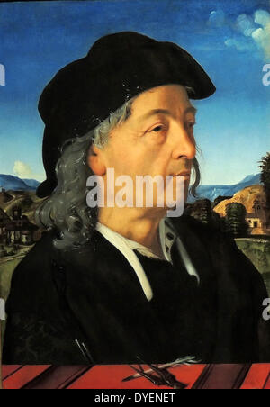 Portrait de Giamberti Giuliano da Sangallo par Piero di Cosimo, 1482 - 1485. Piero di Cosimo (2 janvier 1462 - 12 avril 1522), également connu sous le nom de Piero di Lorenzo, était un peintre italien de la Renaissance Florentine. diptyque montrant architectes Giuliano da Sangallo. Giuliano da Sangallo (ch. 1445 - 1516) était un sculpteur, architecte et ingénieur militaire. Francesco da Sangallo (1494-1576) était un sculpteur italien de la Renaissance élevée Banque D'Images