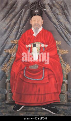 L'Empereur Kojong Gwangmu 1852 - 21 janvier 1919) a été le vingt-sixième roi de la Dynastie Joseon et le premier empereur de l'Empire coréen. Banque D'Images