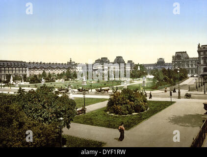 Le Louvre, Paris, France entre ca. 1890 et ca. 1900. Banque D'Images