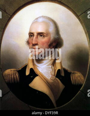 Portrait du président George Washington 1790. Premier Président des États-Unis d'Amérique et commandant en chef de l'armée continentale pendant la guerre d'Indépendance américaine. Peint dans un style néoclassique. Rembrandt Peale Banque D'Images