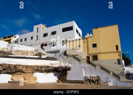 Maisons sur station street, Puerto del Rosario, Fuerteventura, Canary Islands, Spain, Europe Banque D'Images