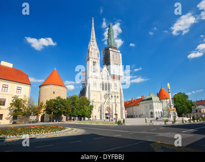 Zagreb, Croatie. La Cathédrale. Banque D'Images