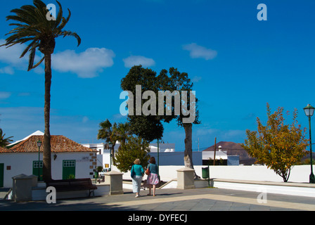 La place Plaza de los Remedios, Yaiza, Lanzarote, Canary Islands, Spain, Europe Banque D'Images