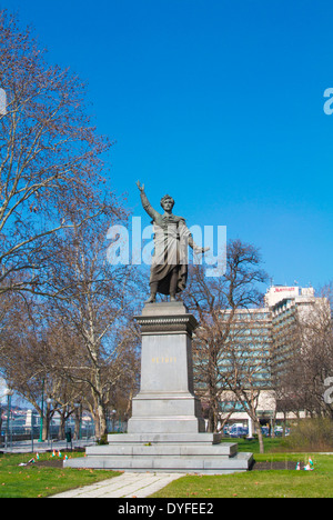 Statue de Sandor Petofi, 19e siècle, poète et homme politique hongrois Belvaros, le centre de Budapest, Hongrie, Europe Banque D'Images