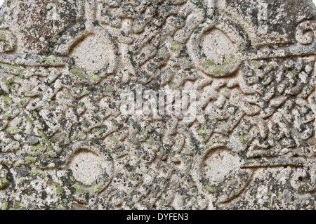 De près de l'Kinord Stone - un réseau complexe en pierre Picte près de Loch Kinord, Dinnet, Aberdeenshire, en Écosse. Banque D'Images