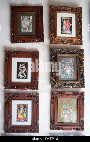 Peintures d'artistes locaux à louer à Ubud, Bali, Indonésie Banque D'Images