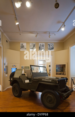 USA, Arkansas, Little Rock, MacArthur Museum of Arkansas Military History, exposition sur la Seconde Guerre mondiale Jeep Banque D'Images