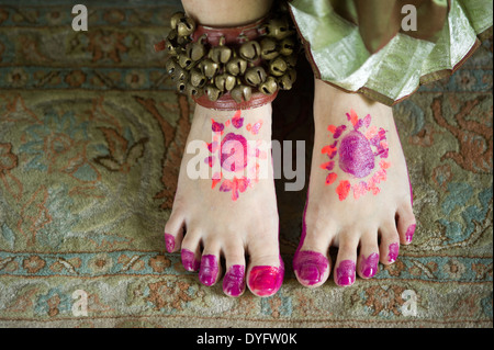 La danse indienne pieds Banque D'Images
