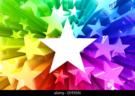 Rafale d'étoiles colorées Banque D'Images