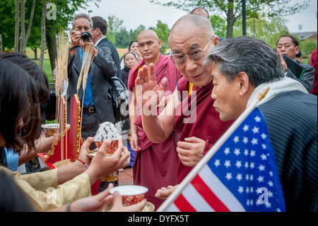 Dalaï-Lama arrive à l'Université de Maryland Banque D'Images