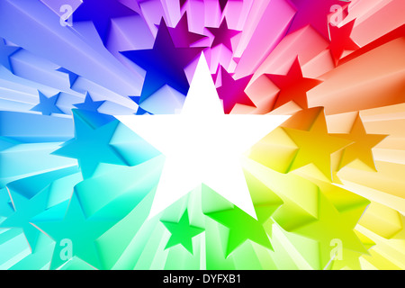 Rafale d'étoiles colorées Banque D'Images