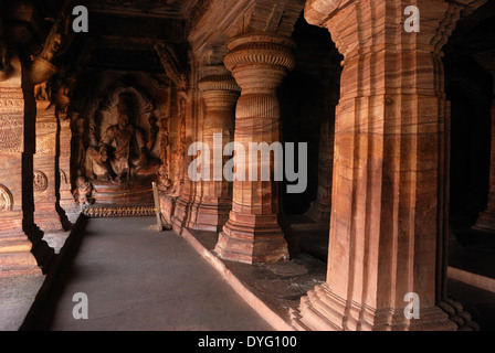 Badami cave temple, Karnataka, Inde Banque D'Images