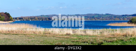 Chew Valley panorama du lac et réservoir Somerset en Angleterre un site important pour la faune Les oiseaux la voile et la pêche Banque D'Images