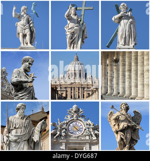 Collage de scènes urbaines dans l'Etat de la Cité du Vatican Banque D'Images