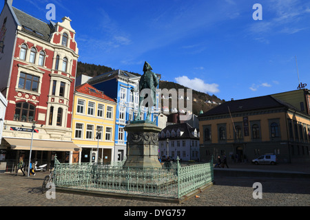 Ludvig Holberg monument à Bergen, Norvège Banque D'Images