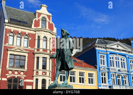 Ludvig Holberg monument à Bergen, Norvège Banque D'Images