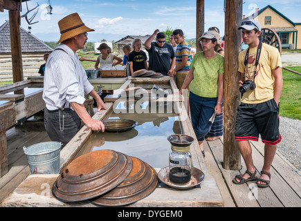 Orpaillage présentation à Fort Steele Heritage Town, East Kootenay, Colombie-Britannique, Canada Banque D'Images