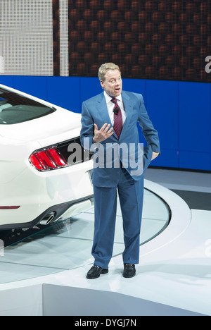 Ford Motor Company Président Exécutif Bill Ford parle au New York International Auto Show Banque D'Images