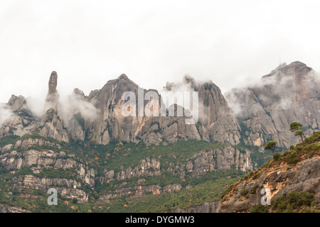 Vue paysage à Montserrat. C'est une montagne multi-situé près de la ville de Barcelone, en Catalogne, Espagne. Banque D'Images