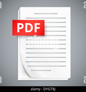 Feuille de papier PDF icônes Banque D'Images