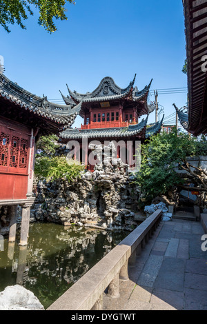 Le Jardin Yuyuan à Shanghai Yu Yuan Garden Bazaar, Chine Banque D'Images