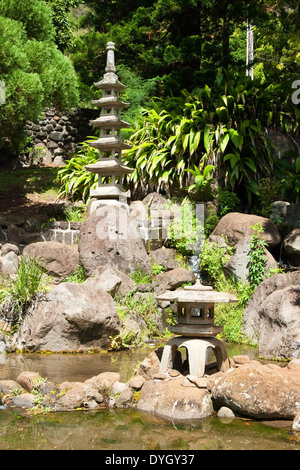 Jardin japonais d'IAO Valley State Park sur Maui Hawaii Banque D'Images