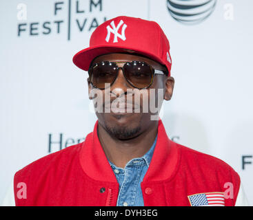 New York, NY, USA - 16 Avril 2014 : producteur, DJ et rappeur Pete Rock assiste à l'ouverture du Festival du film de Tribeca 2014 Premiere nuit des temps "Illmatic Est' au Beacon Theatre, Manhattan Crédit : Sam Aronov/Alamy Live News Banque D'Images