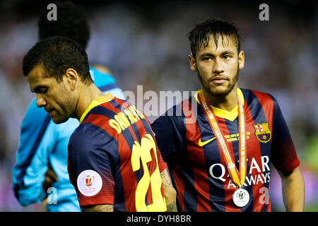 Valence, Espagne. © D. 16 avr, 2014. Neymar (Barcelone) Football/Football : Copa del Rey match final entre FC Barcelona 1-2 Real Madrid au stade Mestalla de Valence, Espagne. Credit : D .Nakashima/AFLO/Alamy Live News Banque D'Images