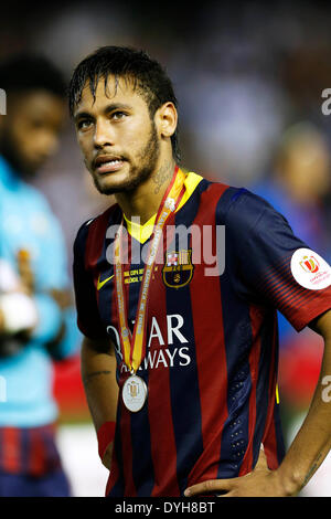 Valence, Espagne. © D. 16 avr, 2014. Neymar (Barcelone) Football/Football : Copa del Rey match final entre FC Barcelona 1-2 Real Madrid au stade Mestalla de Valence, Espagne. Credit : D .Nakashima/AFLO/Alamy Live News Banque D'Images