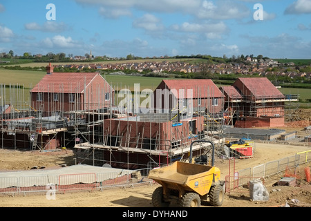 La construction de nouveaux logements estate, Grantham, Lincolnshire, Angleterre, RU Banque D'Images