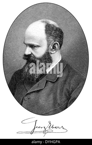 Portrait de Georg Moritz Ebers, 1837 - 1898, l'égyptologue allemand et écrivain Banque D'Images